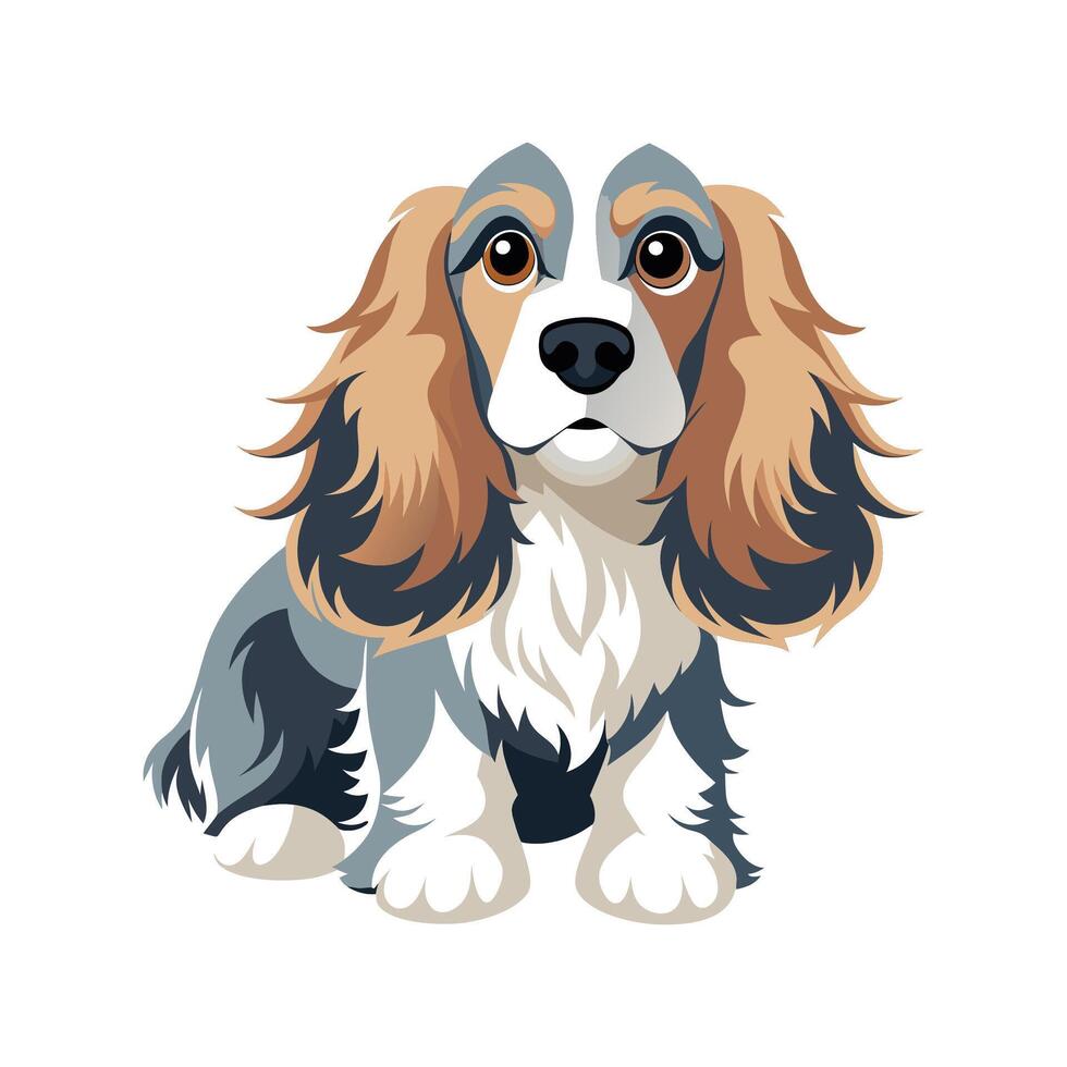 Cocker Spaniel at the Park with Friends vector