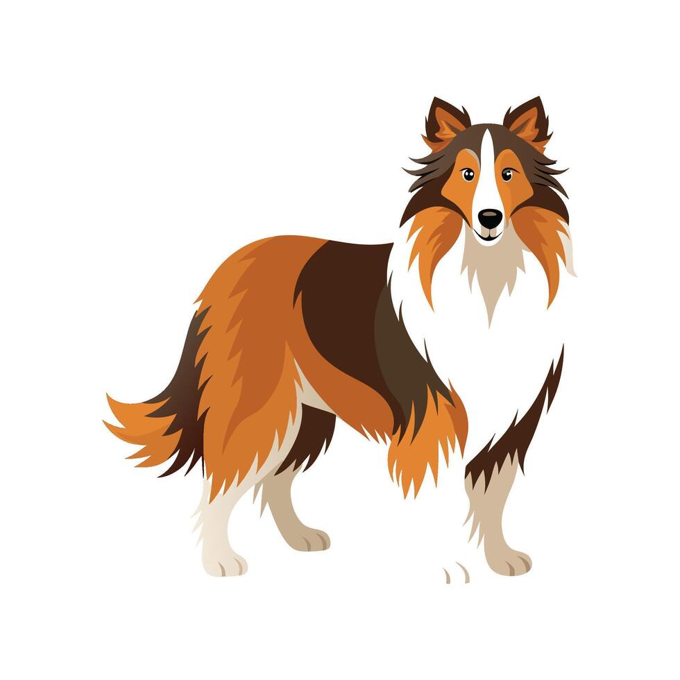 Charming Collie with Family Friend vector