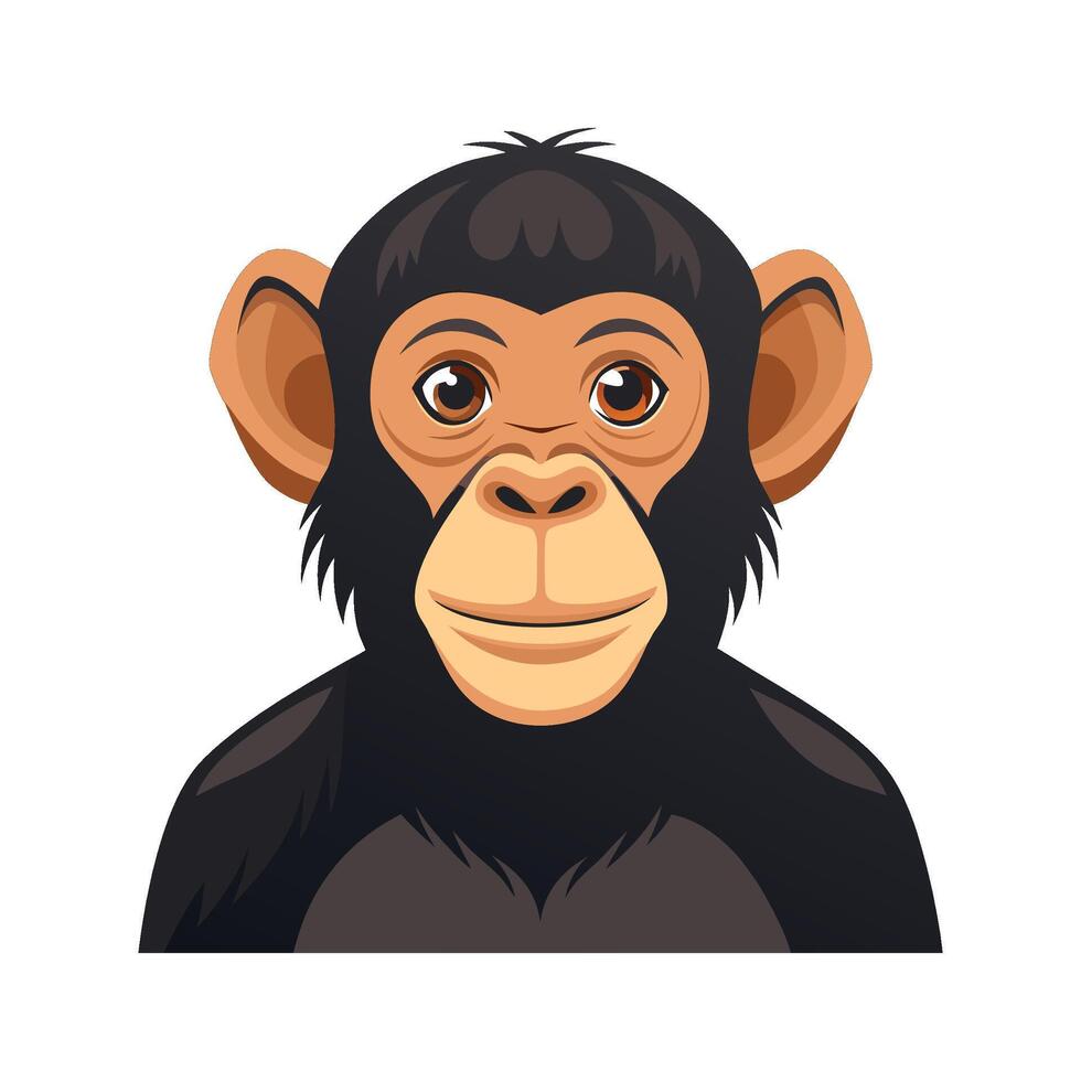Curious Chimpanzee Engaging with Environment vector