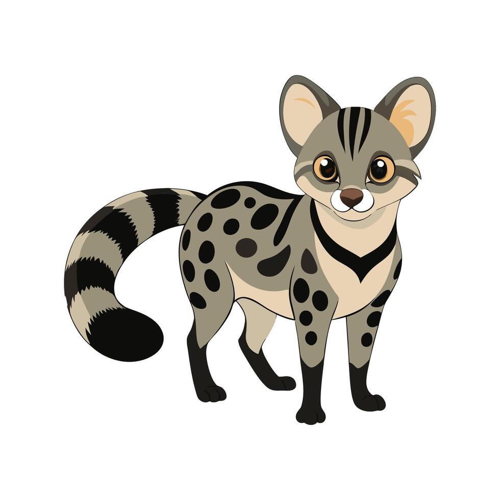 Common Genet Resting Calmly in Nature vector