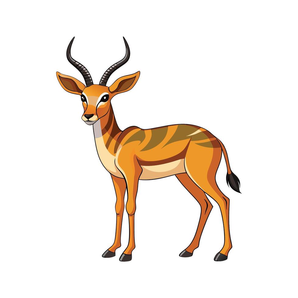 Impalas Grazing Freely in Wilderness vector