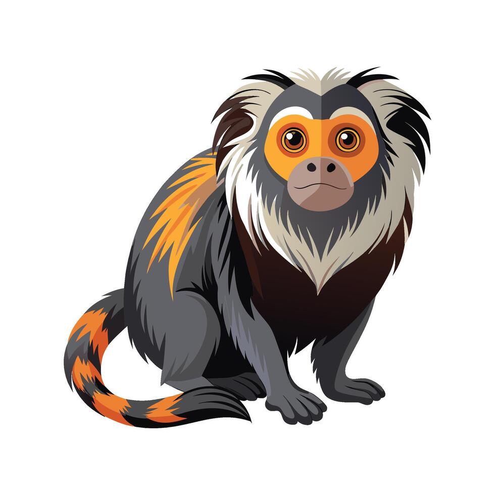 Playful Common Marmoset in Trees vector