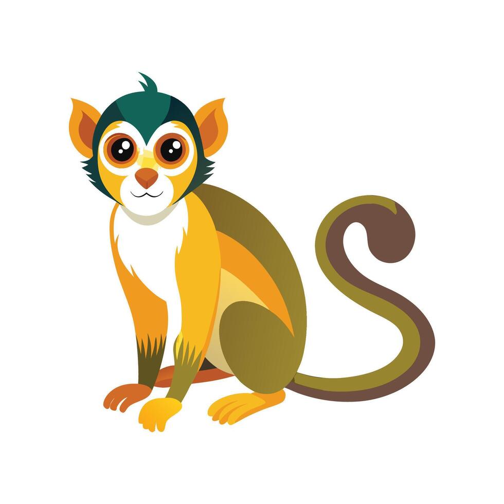 Charming Common Squirrel Monkey Traits vector