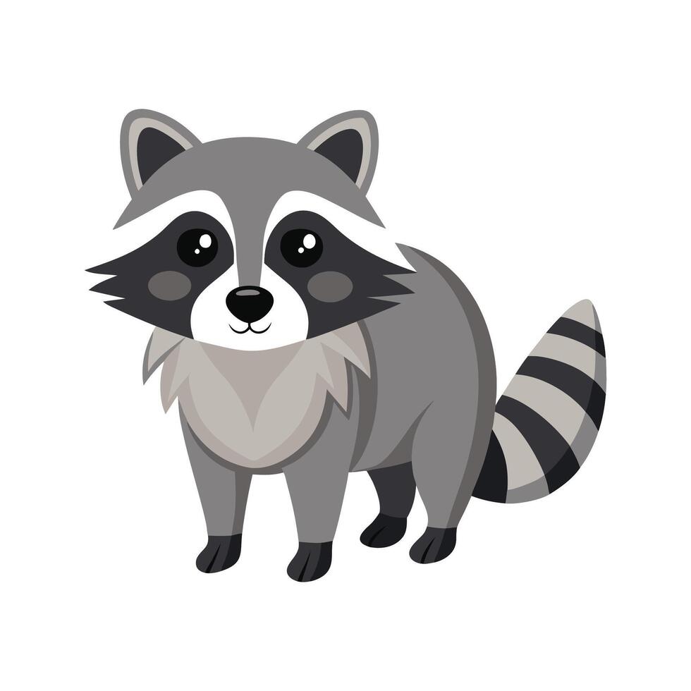Common Raccoon in Nighttime Adventure vector