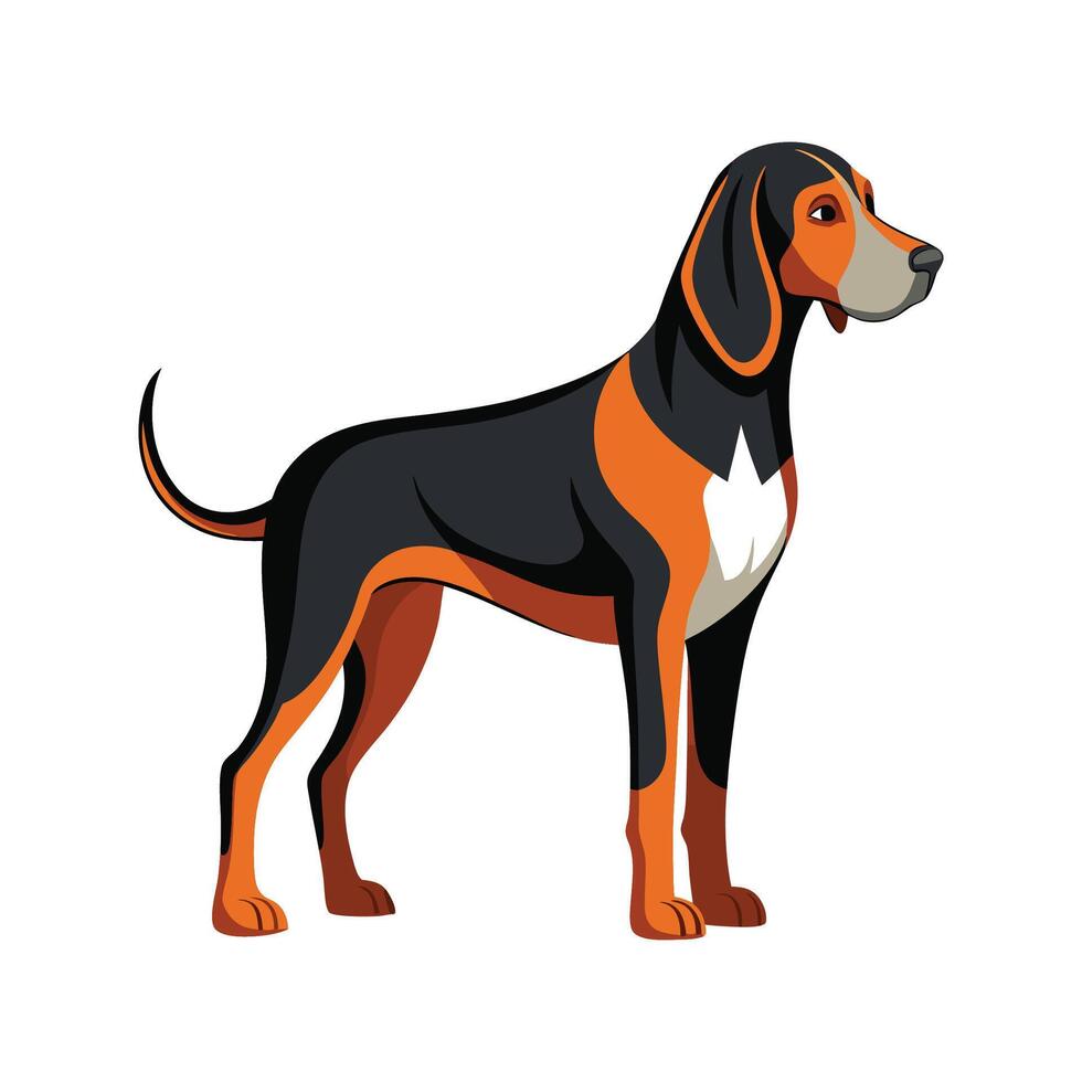 Playful Coonhound in Natural Landscape vector