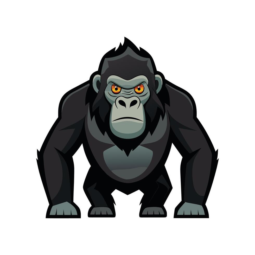 Dynamic Eastern Gorilla in Natural Setting vector