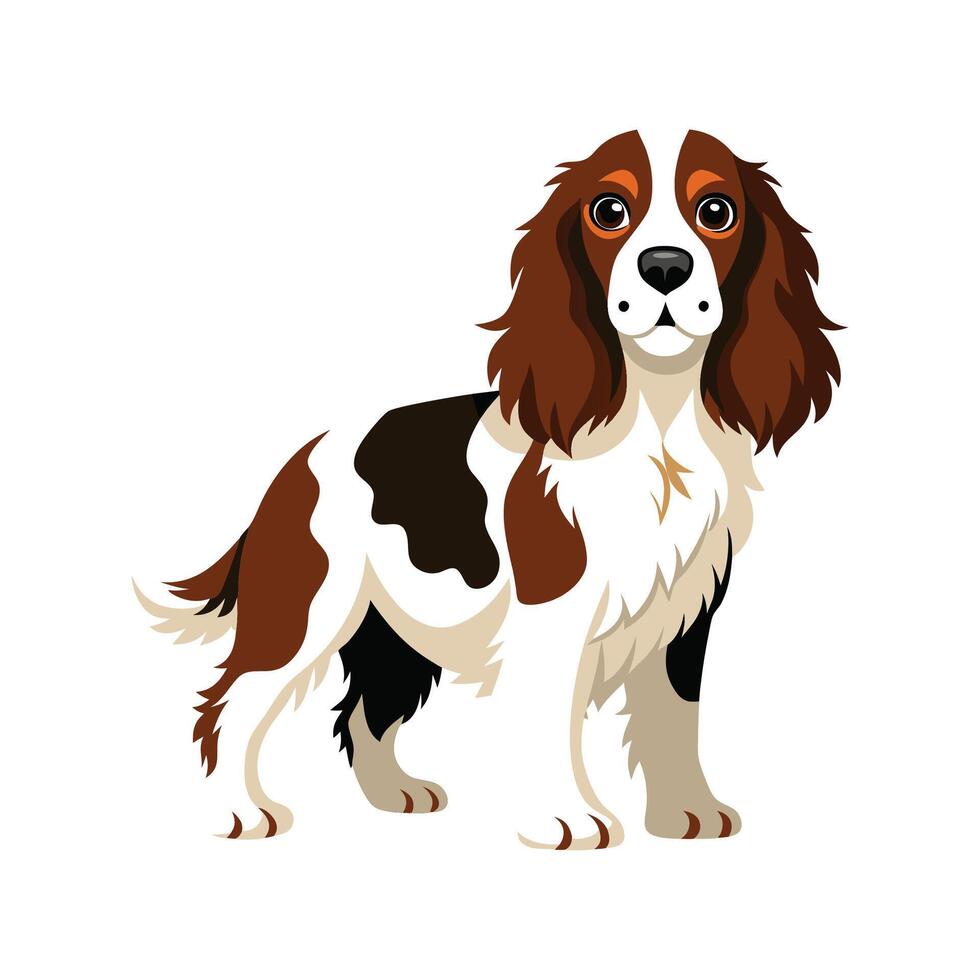 Playful English Springer Spaniel at Play vector