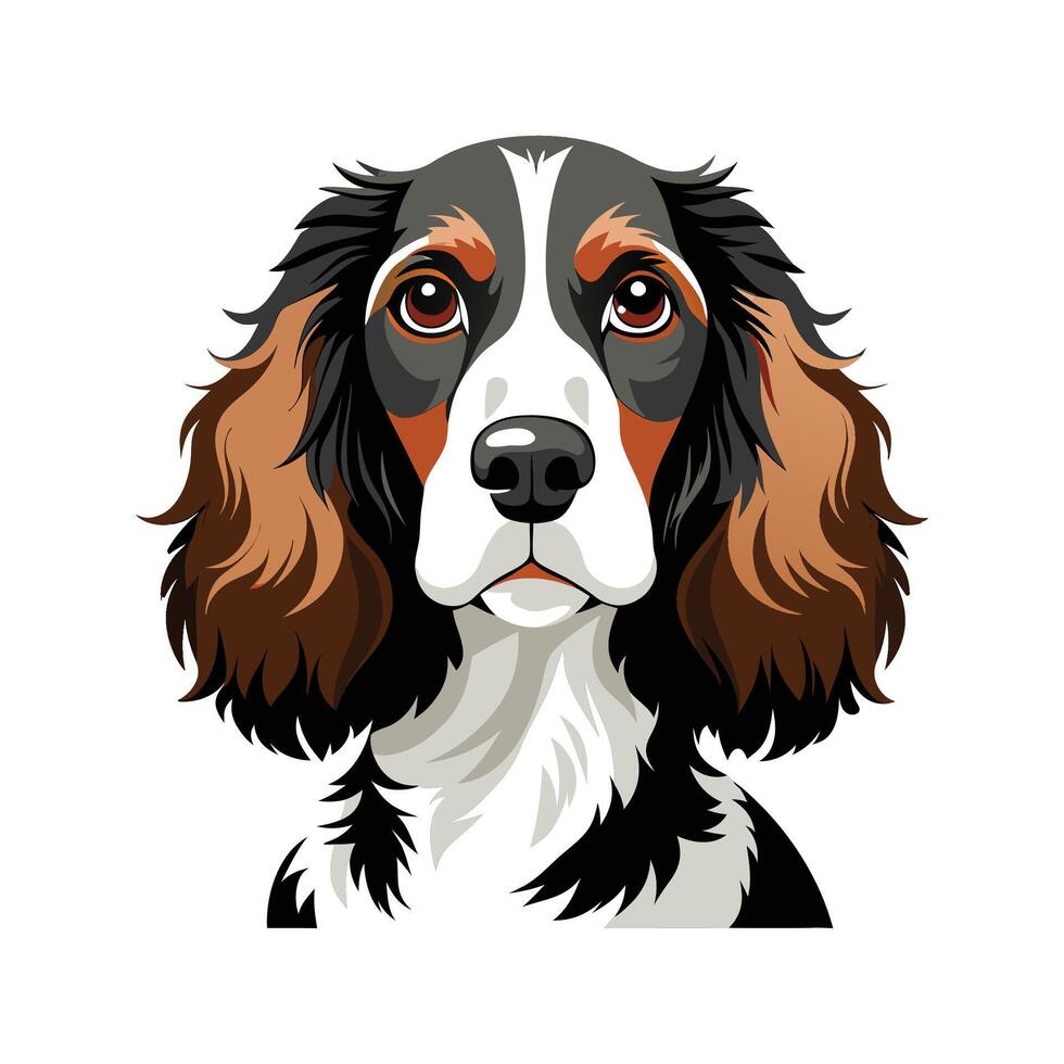 Energetic English Springer Spaniel at Work vector