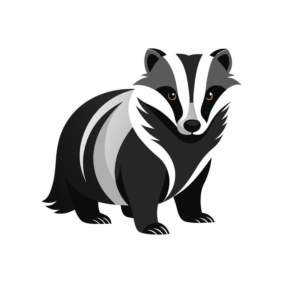 Charming European Badger on the Move vector
