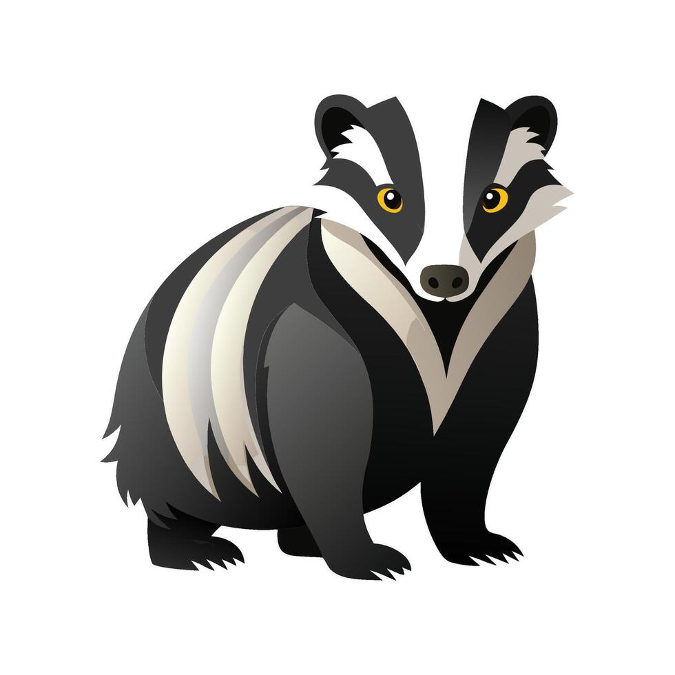 Dynamic European Badger at Dusk vector