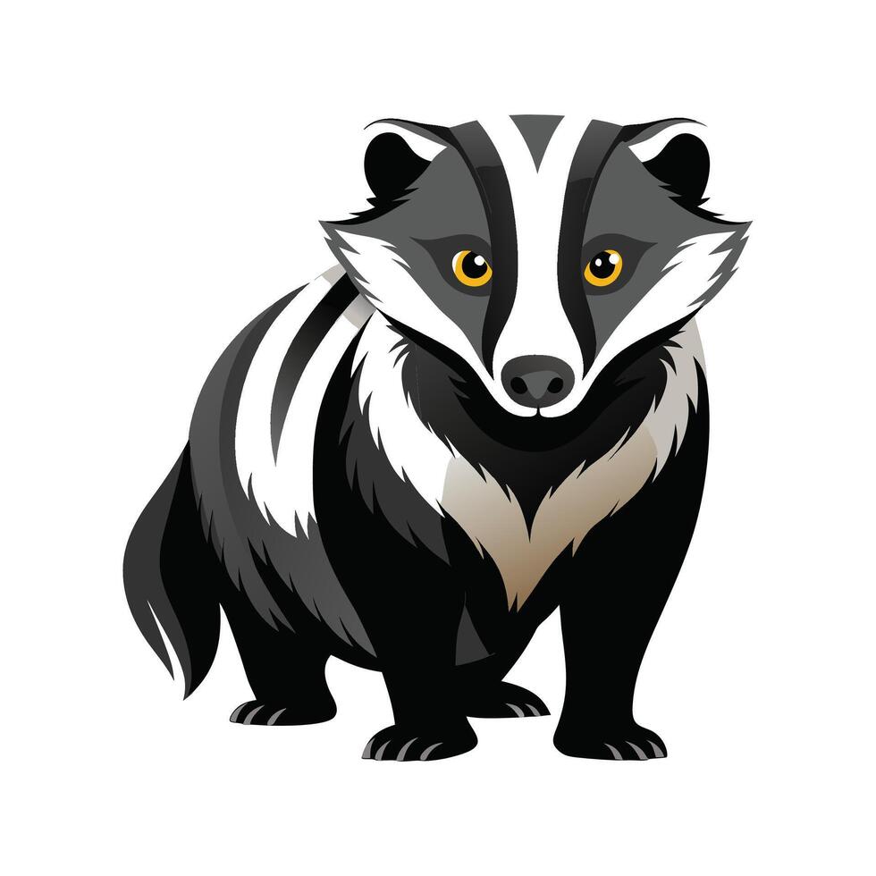 Alert European Badger in Its Habitat vector