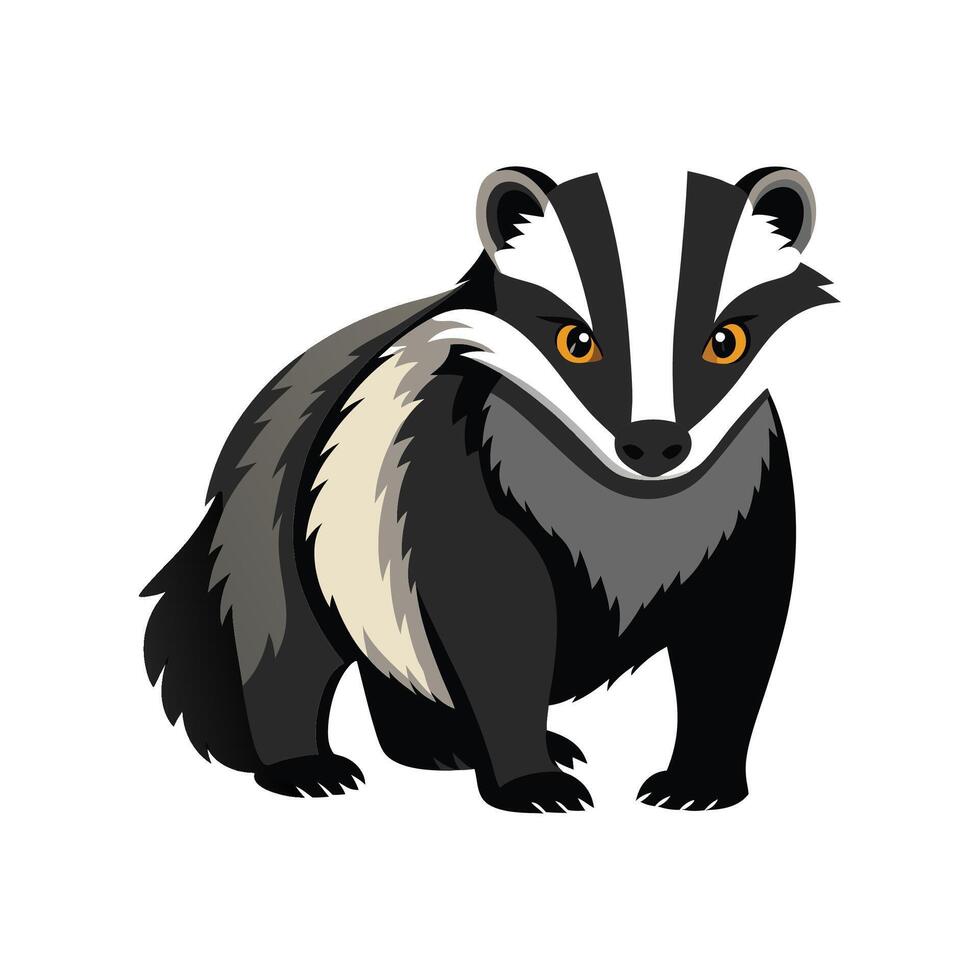 Charming European Badger Exploring Trails vector