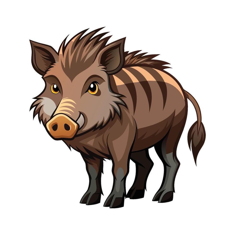 Majestic European Boar in the Wild vector