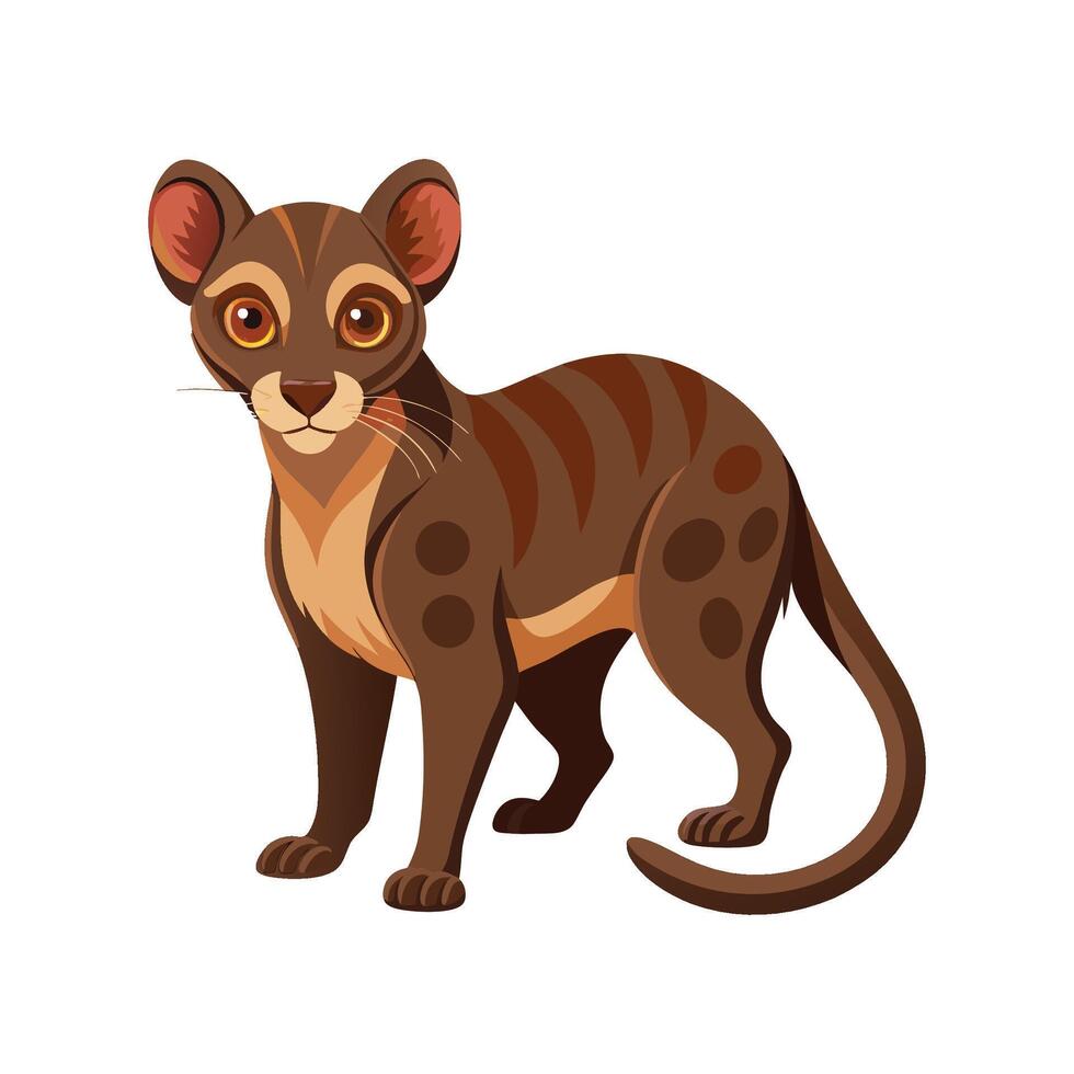 Playful Fossa in Tropical Forest vector