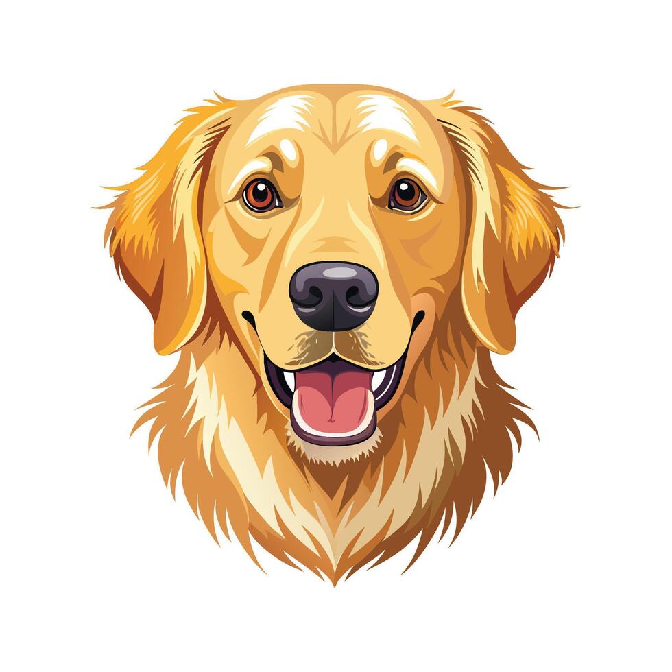 Active Golden Retriever Playing Outdoors vector