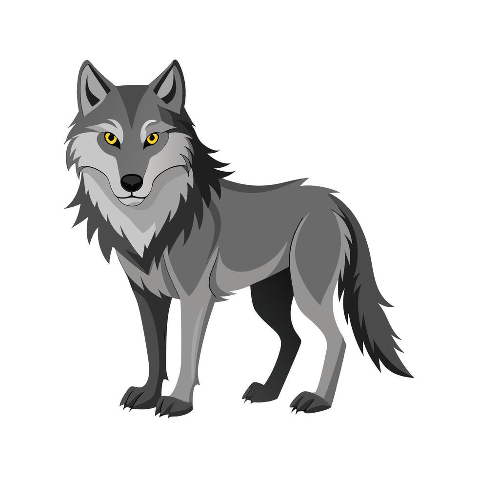 Majestic Gray Wolf Howling at the Moon vector