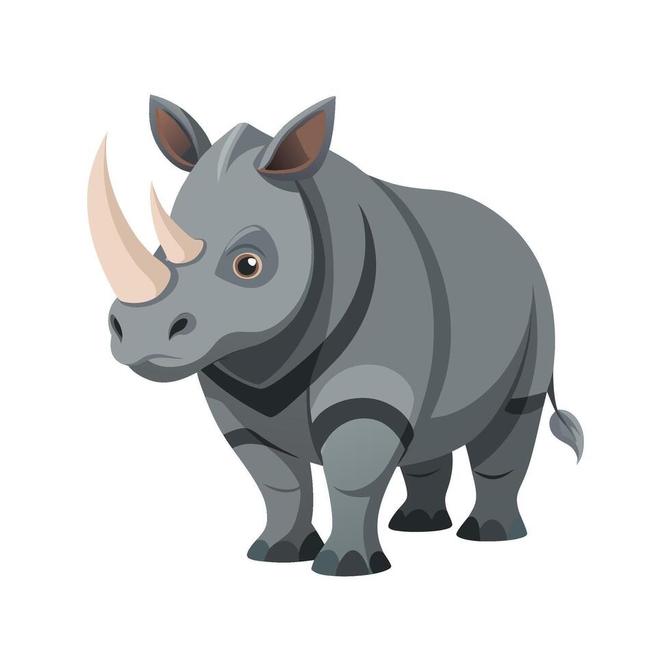 Majestic Greater OneHorned Rhino in Nature vector