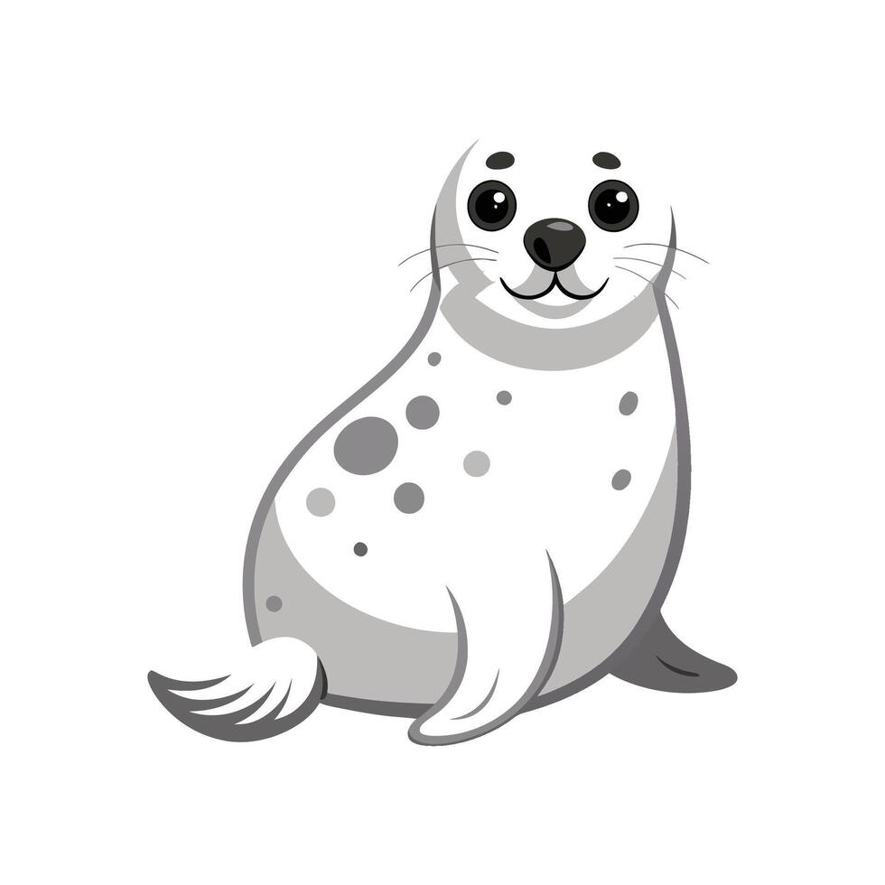 Curious Harp Seal in the Water vector