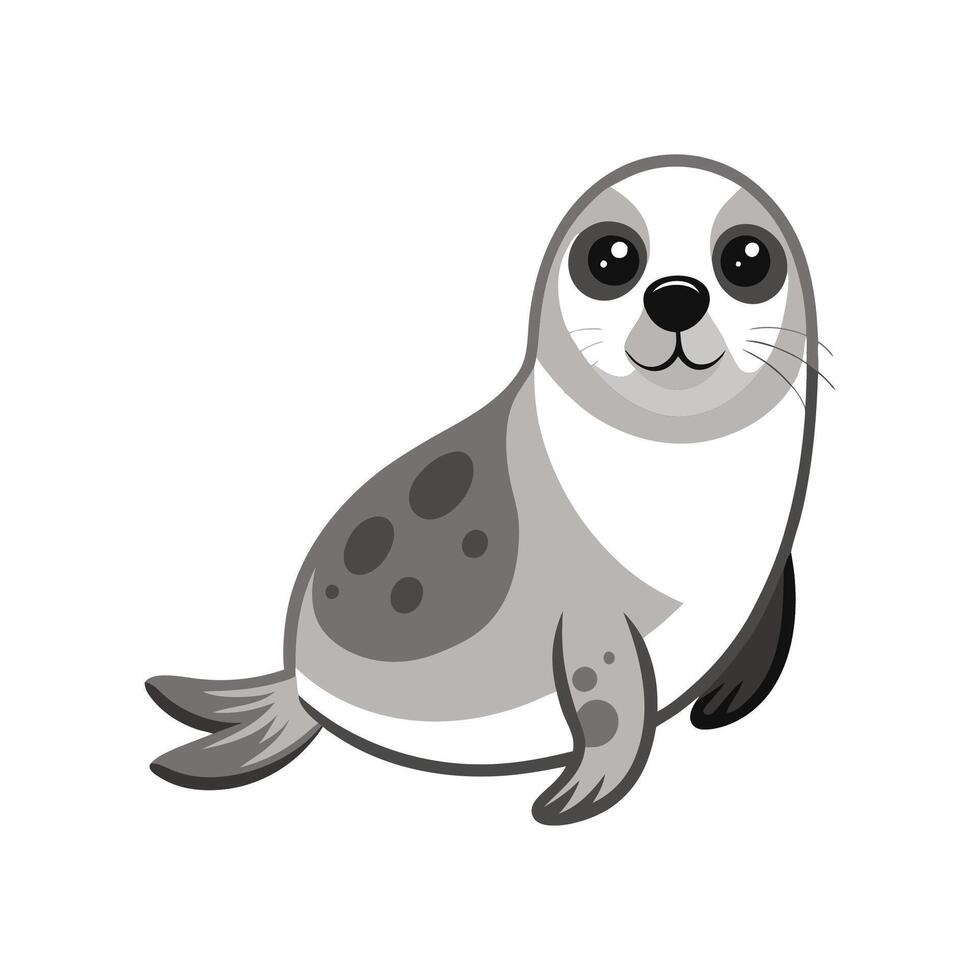 Energetic Harp Seal Swimming in Ocean vector