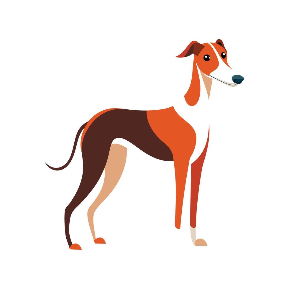 Energetic Hound Dog in Play vector