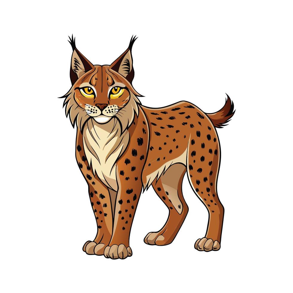 Elegant Iberian Lynx in Natural Habitat vector
