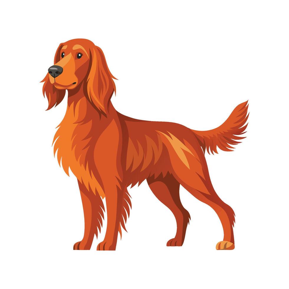 Majestic Irish Setter in Scenic Landscape vector