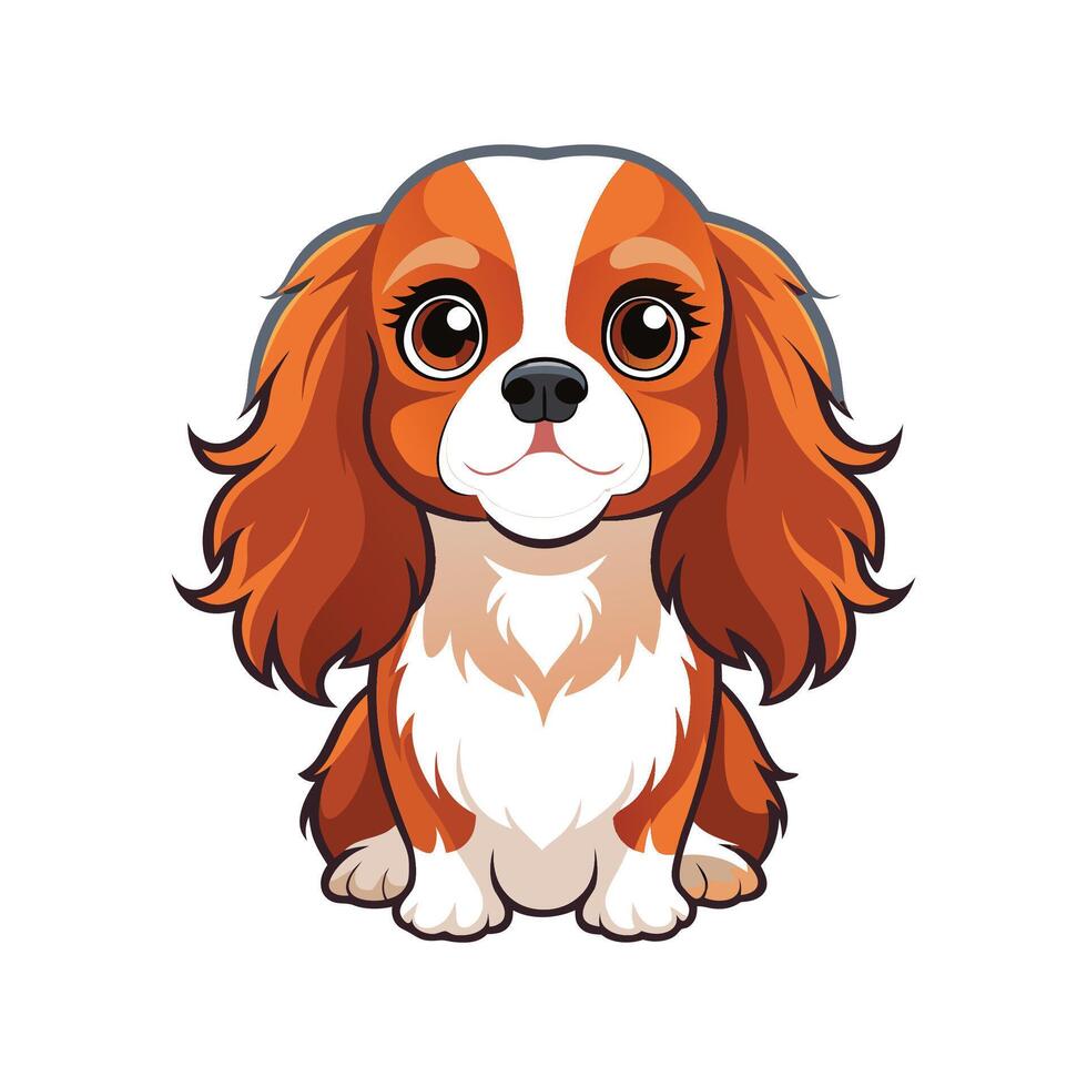 Dynamic King Charles Spaniel at Play vector