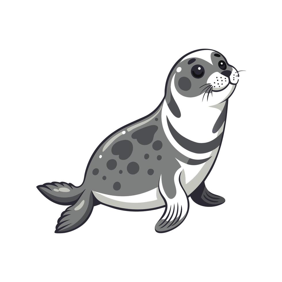 Stylized Leopard Seal Illustration for Wildlife vector