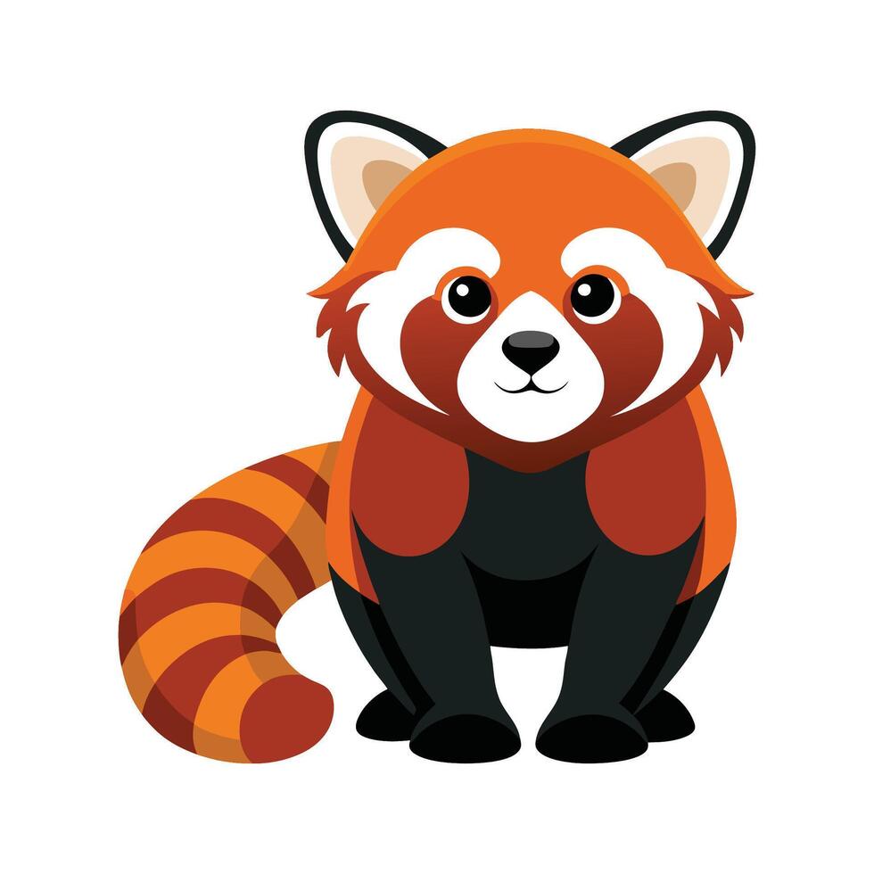 Stylized Lesser Panda for Artistic Projects vector
