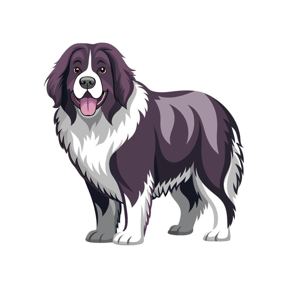 Stylized Newfoundland Dog Illustration for Unique Art vector