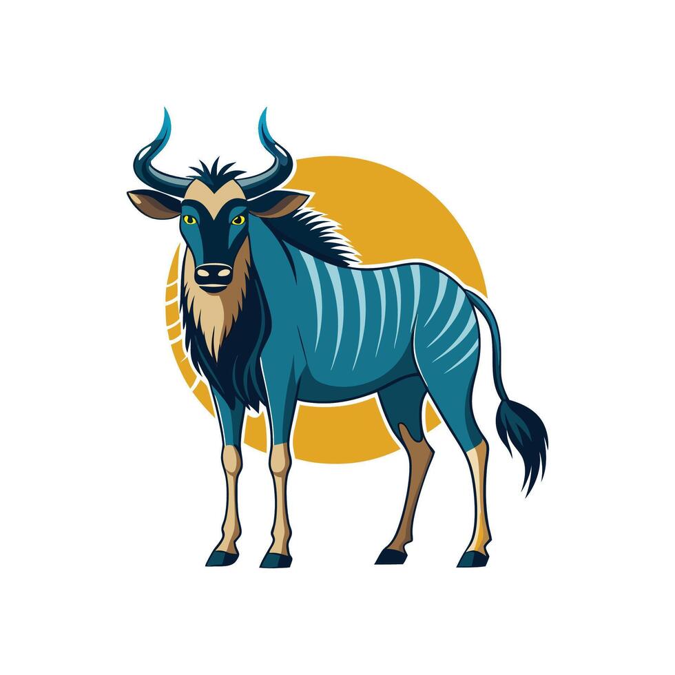Unique Niassa Wildebeest for Artistic Projects vector