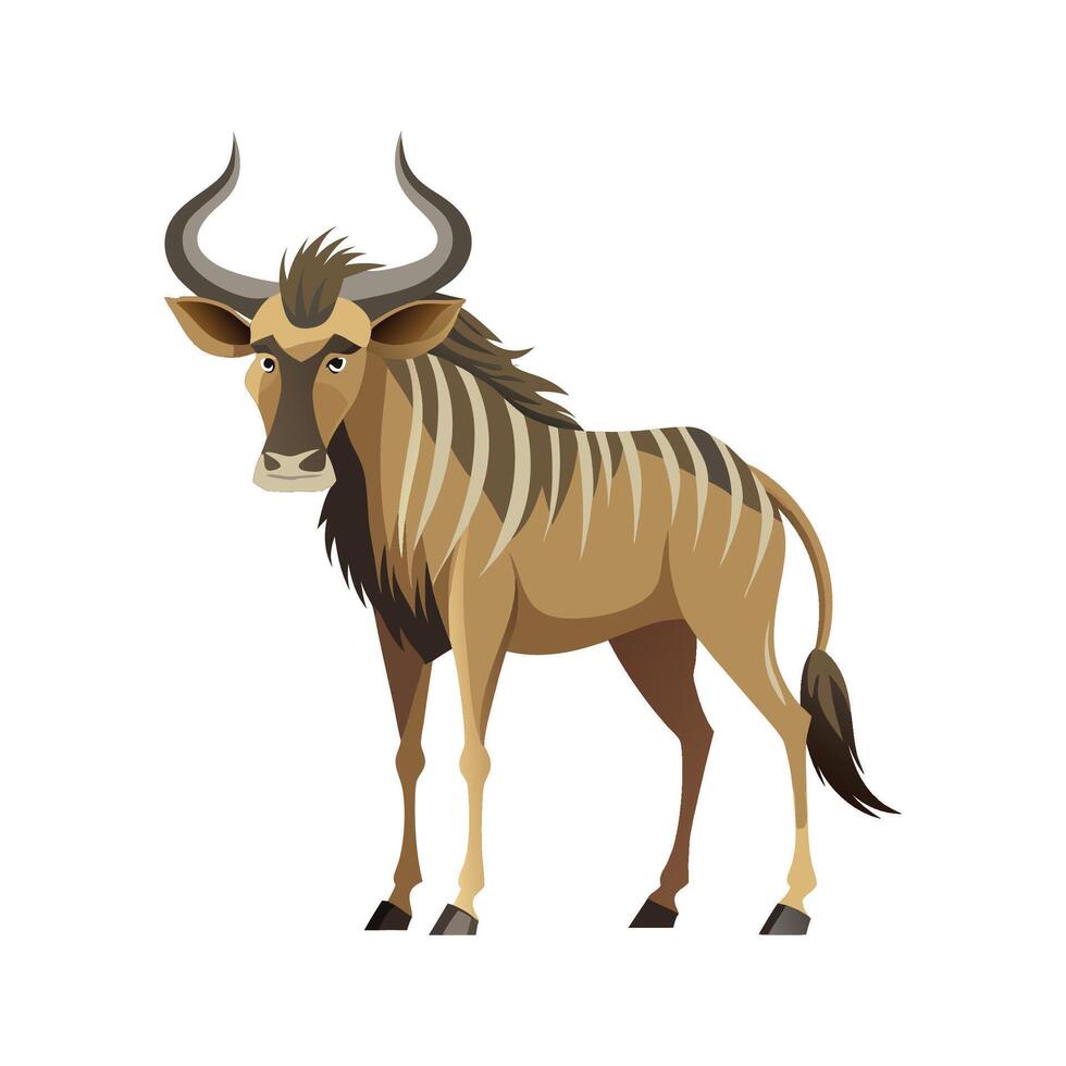 Engaging Niassa Wildebeest Art for Wildlife vector