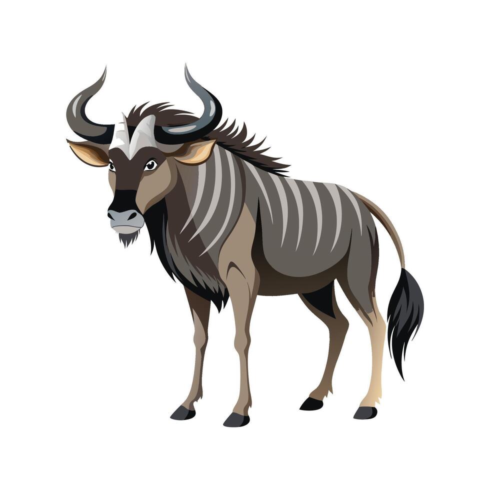 Charming Niassa Wildebeest Illustration for Creatives vector