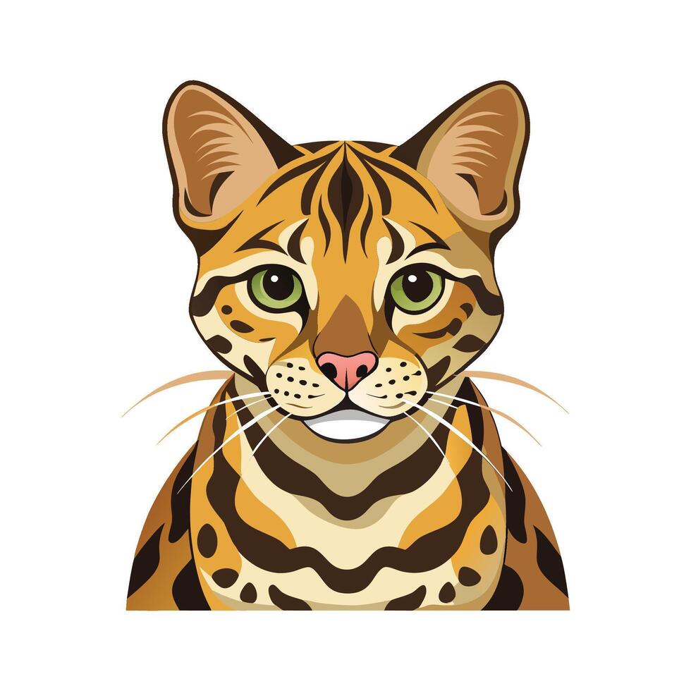 Ocelot Illustration for Exotic Wildlife Art vector