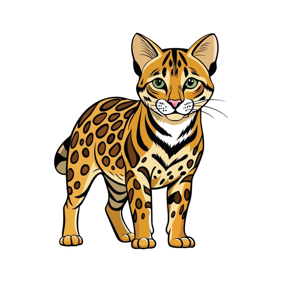 Charming Ocelot Illustration for Wildlife Lovers vector