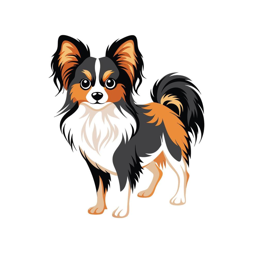 Creative Papillon Dog for Unique Wildlife vector