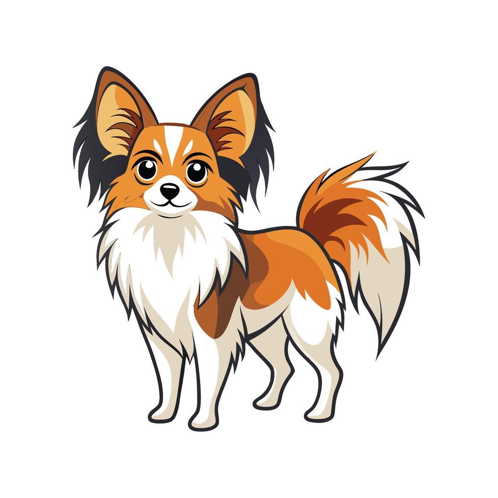 Stylized Papillon Dog for Creative Use vector