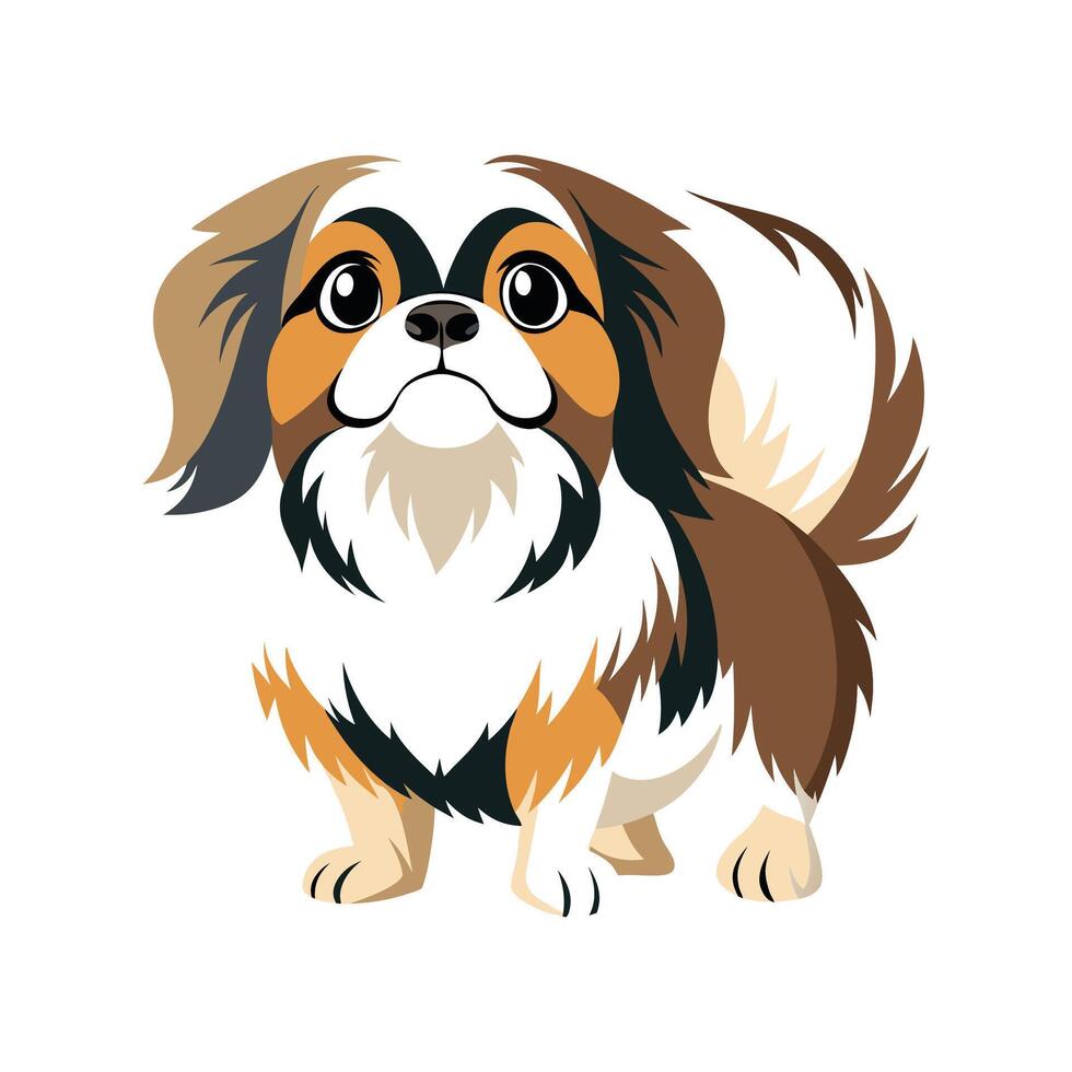 Stylized Pekingese Art for Unique Dog Art vector