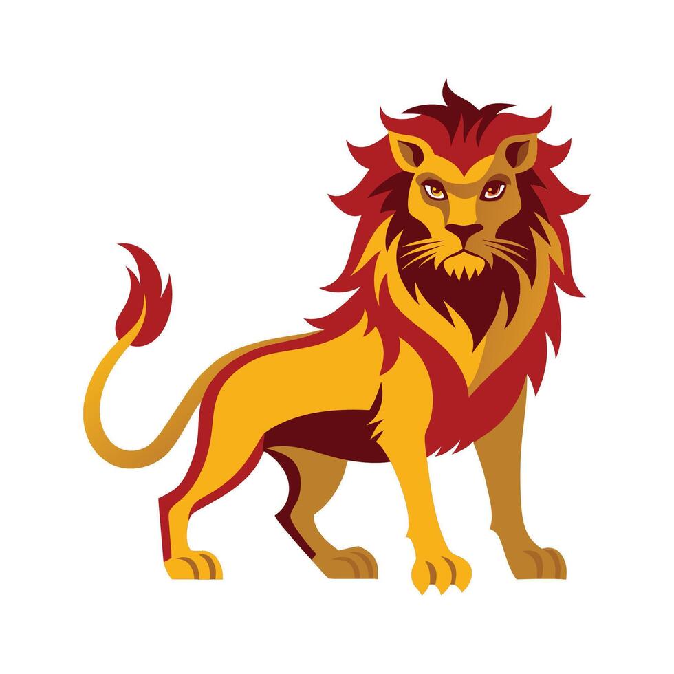Persian Lion Illustration for Unique Wildlife Art vector