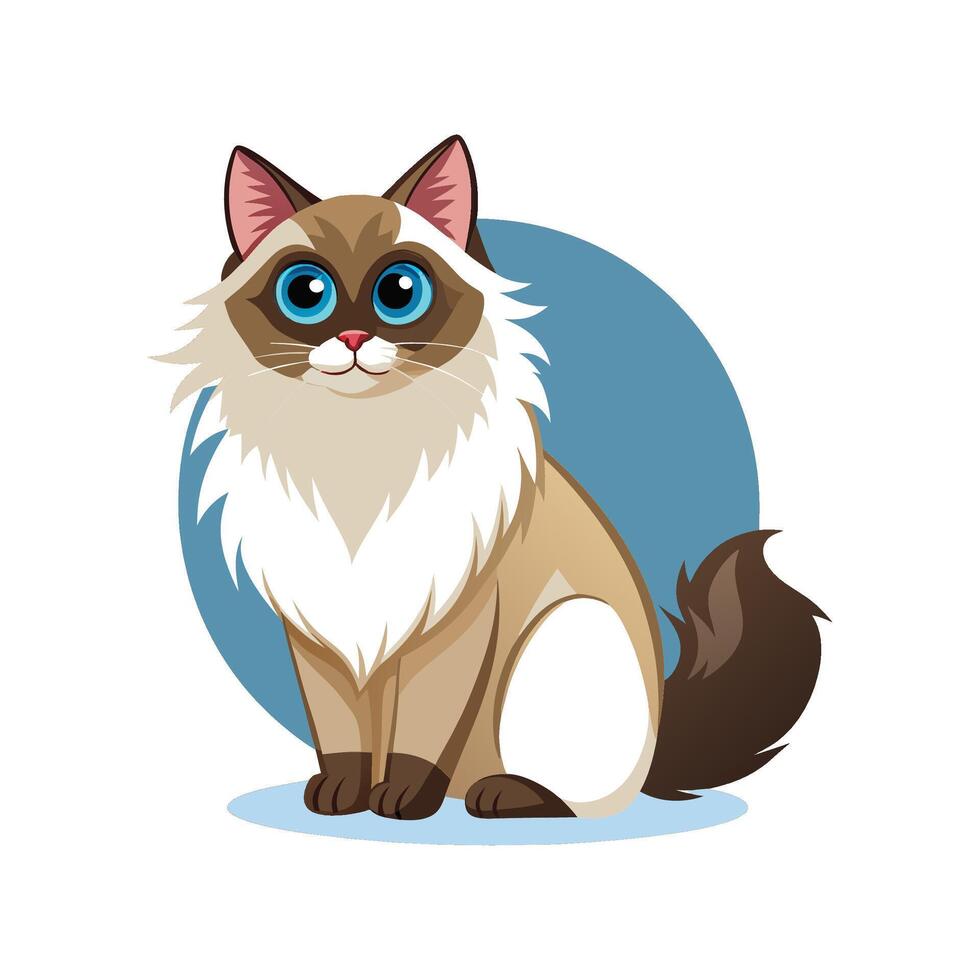 Creative Ragdoll Cat for Unique Pet Art vector