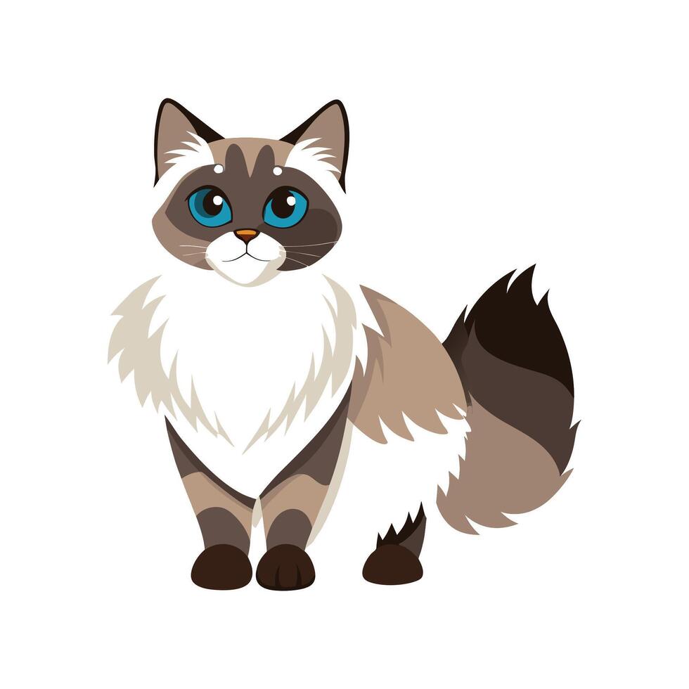 Charming Ragdoll Cat Illustration for Cat Lovers vector