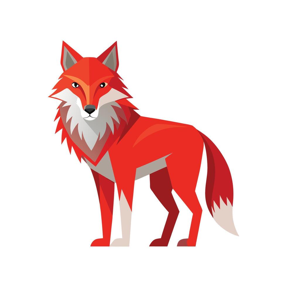 Unique Red Wolf for Wildlife Projects vector