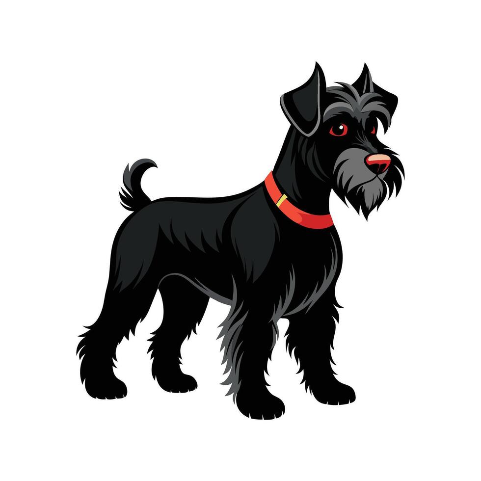 Stylized Russian Black Terrier Art for Pets vector