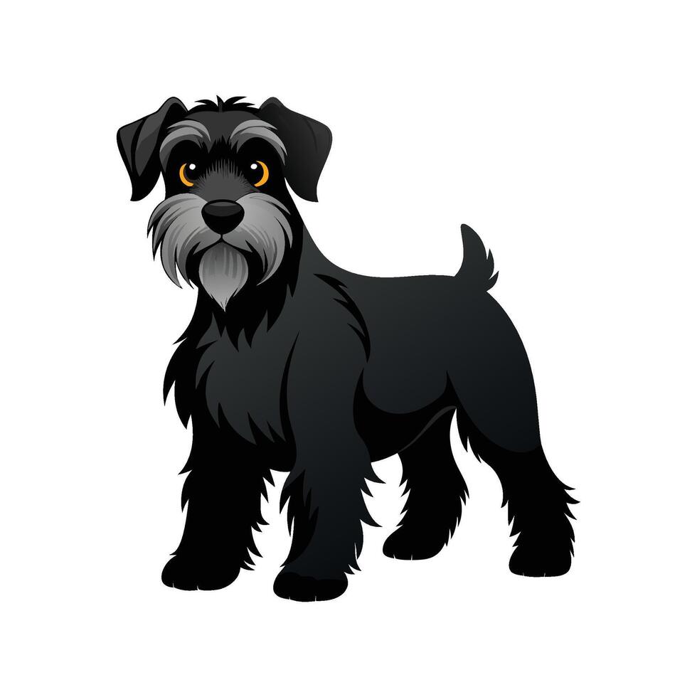 Engaging Russian Black Terrier Illustration for Unique Pet Art vector