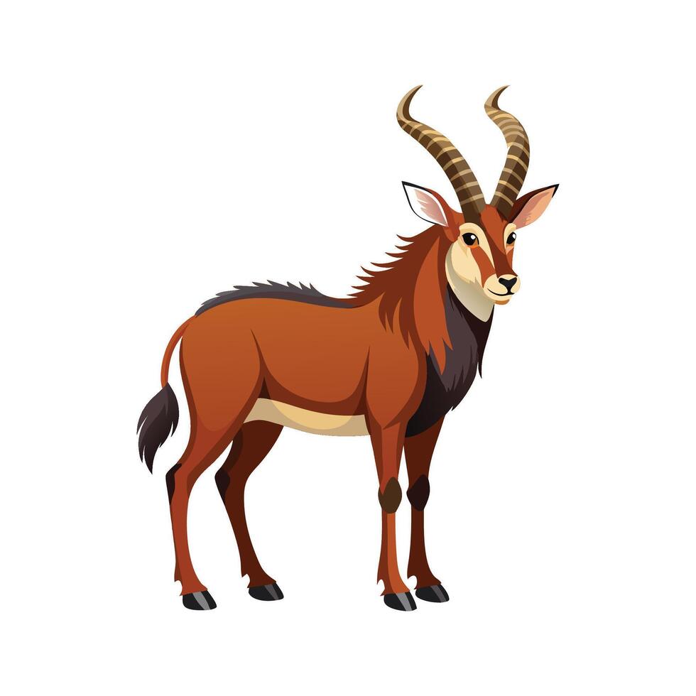 Engaging Sable Antelope Illustration for Wildlife Projects vector