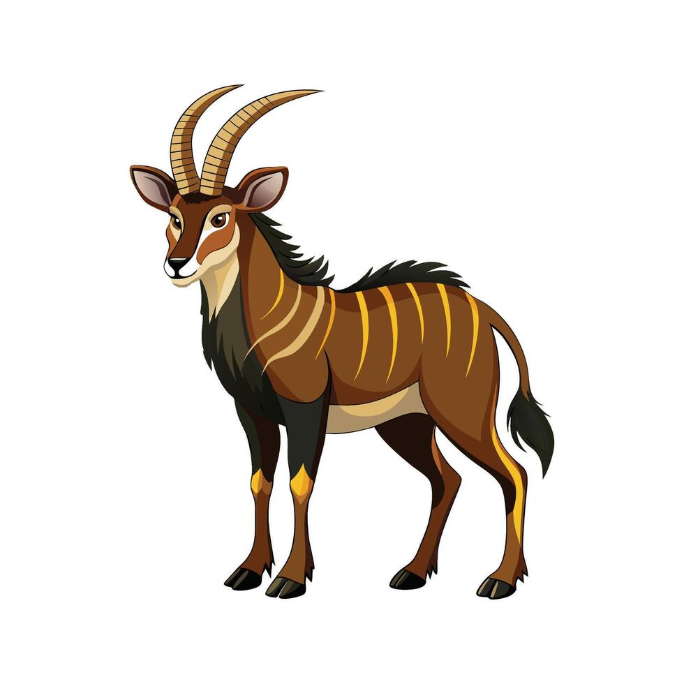Sable Antelope Illustration for Wildlife Art vector