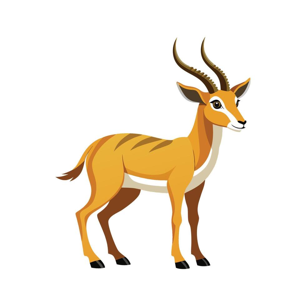 Stylized Saiga Antelope Art for Unique Wildlife vector
