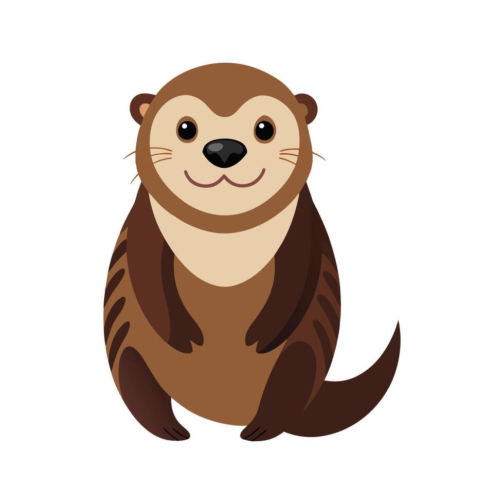 Sea Otter Illustration for Unique Marine Art vector