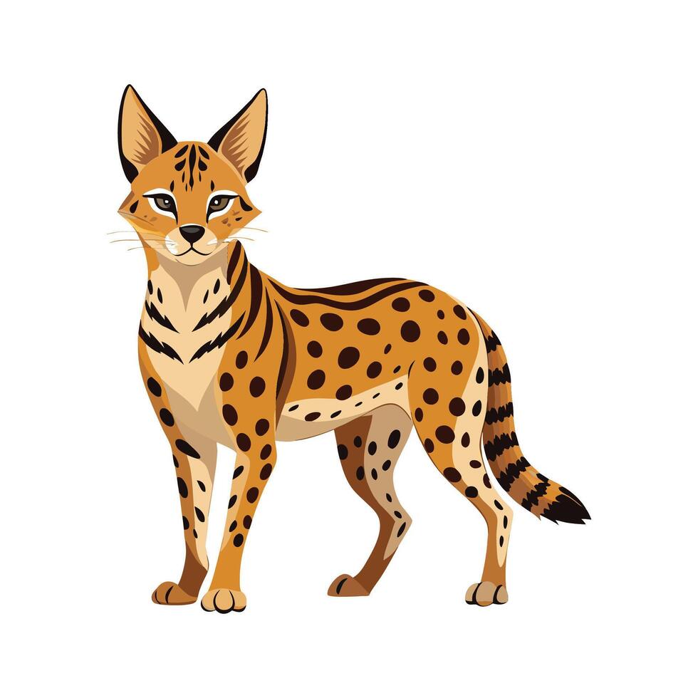 Charming Serval Illustration for Creative Projects vector