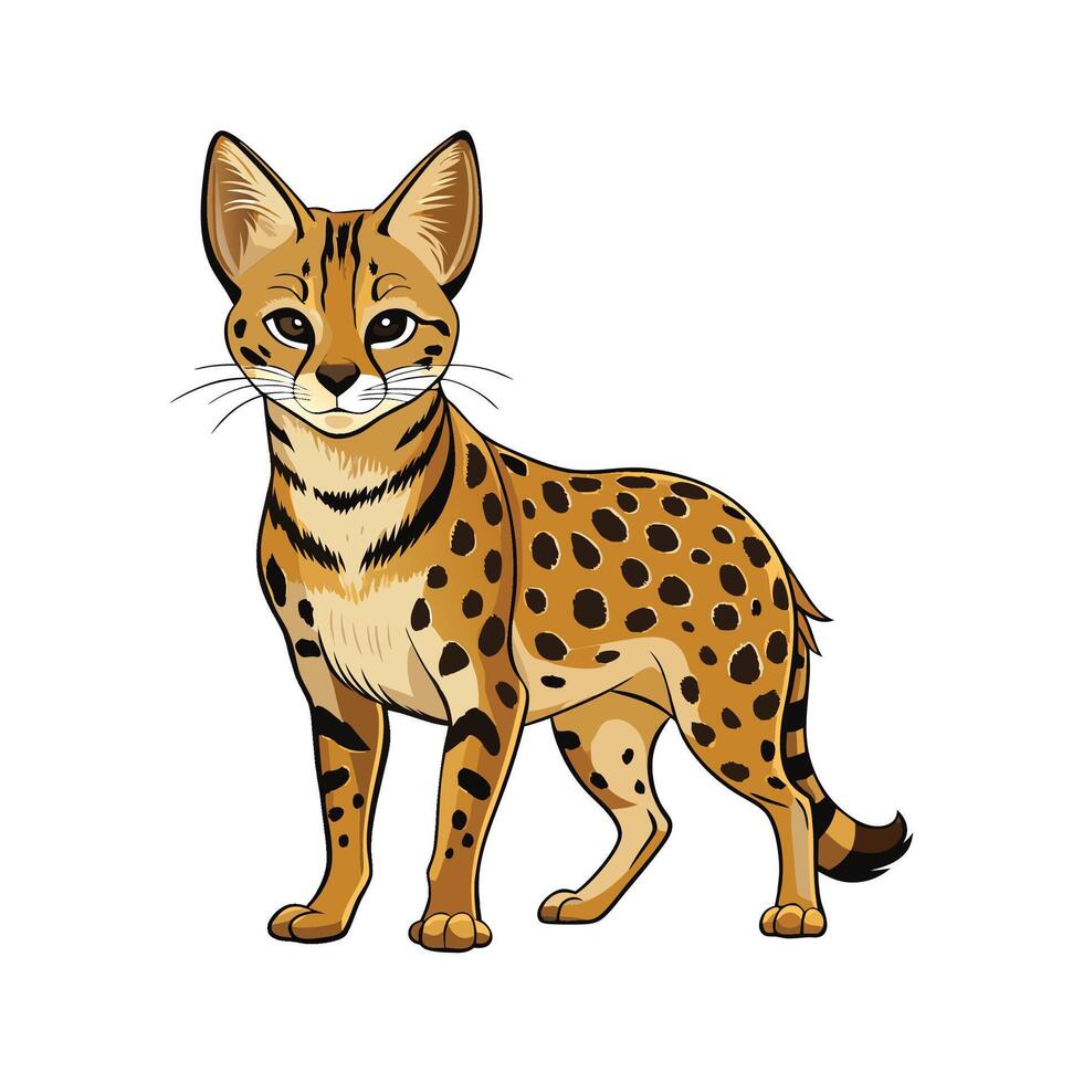 Unique Serval for Wildlife Art vector